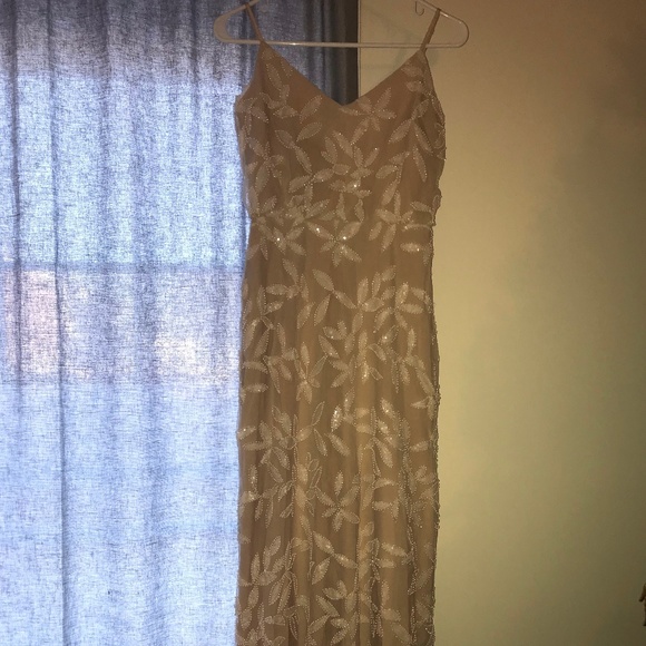 the savannah beige sequin sleeveless maxi dress